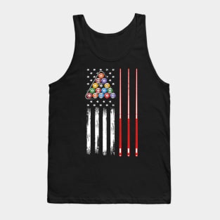 American Flag Billiard Pool Player Tank Top